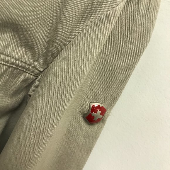 VICTORINOX SWISS ARMY khaki tan vintage field cotton COAT JACKET M Military & Field
